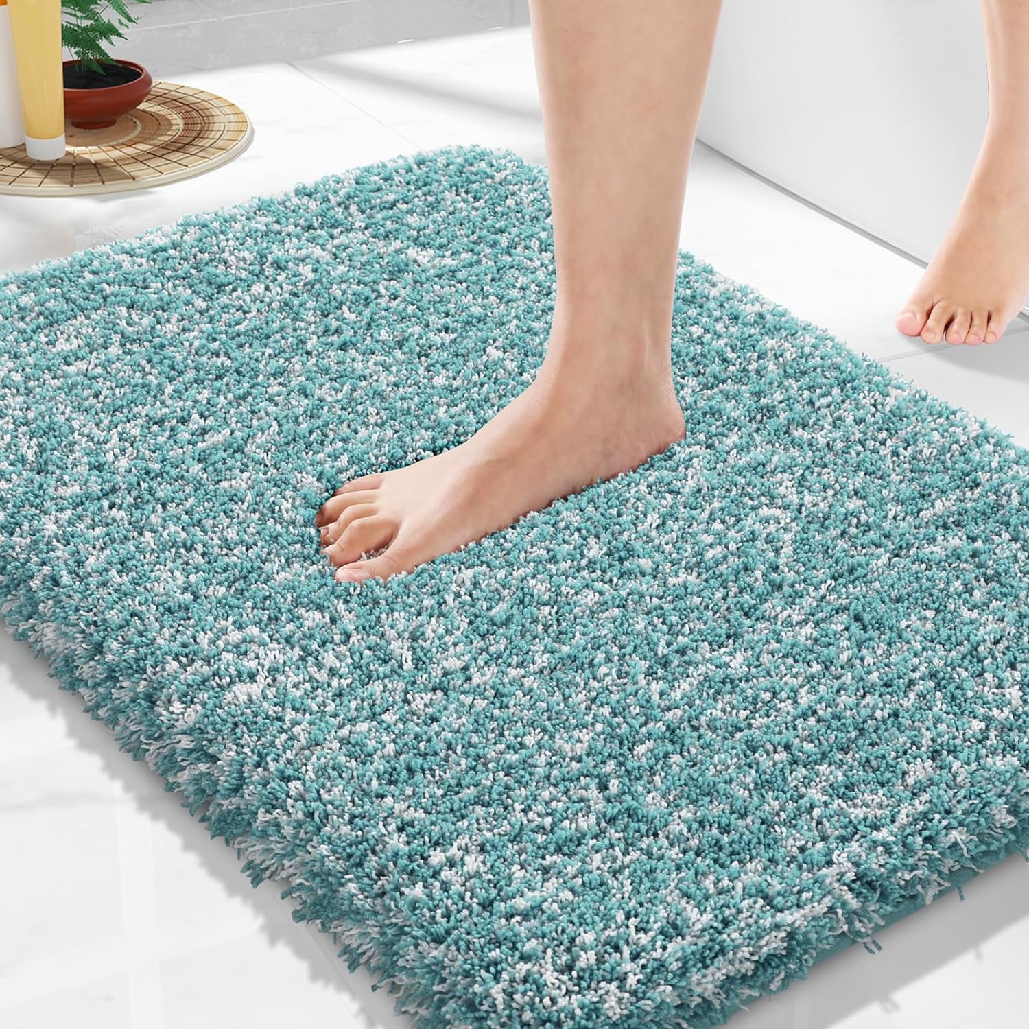 BXSM Luxury Bathroom Rugs, Fluffy Bath Mats, Non Slip, Water Absorbent