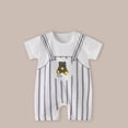 thumbnail image 1 of BXSRUTA Baby Girls Boys Short Sleeve Jumpsuit Romper 100 Percent Cotton Round Neck Printed Summer Outfit for Infant Toddler 0-24 Months, 1 of 5