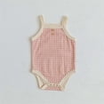 thumbnail image 1 of BXSRUTA Baby Sleeveless Plaid Romper for Summer, Breathable and Comfortable Casual Outfit, 1 of 5