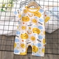 thumbnail image 1 of BXSRUTA Baby Summer Romper Short Sleeve Round Neck Solid Jumpsuit Soft Breathable for Infant, 1 of 4