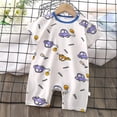 thumbnail image 1 of BXSRUTA Baby Summer Romper Short Sleeve Round Neck Solid Jumpsuit Soft Breathable for Infant, 1 of 4