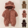 thumbnail image 1 of BXSRUTA Baby & Toddler Winter Jumpsuit, Fleece-Lined Soft Stretch Hooded Zipper Front for Outdoor Play, Easy Care, 1 of 6