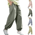 thumbnail image 1 of BXSRUTA Big Kids Mosquito Repellent Pants Girls Sun Protection Outdoor Hiking Pants Breathable Lightweight Elastic Waist with Pockets, 1 of 7