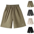 thumbnail image 1 of BXSRUTA Boys Cargo Shorts Pull-On Elastic Waist Cotton Blend Breathable Summer Everyday Wear, 1 of 8