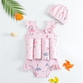 thumbnail image 1 of BXSRUTA Boys Girls 3-6 Years Printed Floatation One-Piece Swimsuit with Ruffle Sleeves for Learning Swimming, 1 of 7