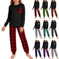 thumbnail image 1 of BXSRUTA Boys Girls Long Sleeve Top and Pants Set Soft Breathable Cotton Blend Casual Lounge Activewear for Kids Ages 5-14 Years, 1 of 8