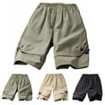 thumbnail image 1 of BXSRUTA Boys Summer Cargo Shorts Elastic Waist with Pockets Cotton Blend Quick Dry Breathable Active Bottoms, 1 of 8