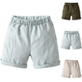 thumbnail image 1 of BXSRUTA Boys' Summer Pocket Shorts Loose Fit Casual Shorts for Kids Soft Breathable Outdoor Everyday Wear, 1 of 8