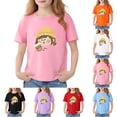 thumbnail image 1 of BXSRUTA Girls 100% Cotton Short Sleeve Round Neck Graphic T-Shirt with Bunny Rabbit and Stars Print Summer Top, 1 of 7