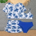 thumbnail image 1 of BXSRUTA Girls 4 Piece Printed Swimsuit Set Quick Dry Tankini Kids Bathing Suits Summer Beach Outfits for Teen Girls, 1 of 7