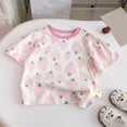 thumbnail image 1 of BXSRUTA Girls 6 Months-8 Years Strawberry Print Short Sleeve T-Shirt Soft Summer Top, 1 of 7