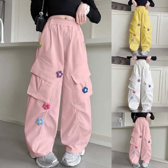 BXSRUTA Girls Casual Sporty Shorts with Adjustable Waist Pleated Pockets Lightweight Breathable Polyester Summer Outdoor Active Wear