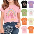 thumbnail image 1 of BXSRUTA Kids Boys Girls Graphic Tee Shirts Short Sleeve T-Shirt Soft Breathable Casual Birthday Party Tops for Ages 2-15 Years, 1 of 7