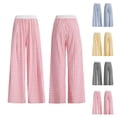 thumbnail image 1 of BXSRUTA Kids Cotton Wide Leg Pants Elastic Waist Casual Pull on Trousers for School Play Daily Wear Loungewear, 1 of 5