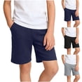 thumbnail image 1 of BXSRUTA Kids Elastic Waist Cotton Shorts for Toddler and Big Boy Five Panel Summer Casual Pants Soft Breathable Daily Wear, 1 of 6