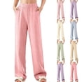 thumbnail image 1 of BXSRUTA Kids Sleep Pants Elastic Waist with Pockets Loose Fit Breathable Lounge Pants for Girls Boys Soft Polyester Comfortable Daily Wear, 1 of 6