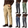 thumbnail image 1 of BXSRUTA Men's Cargo Pants Casual Outdoor Hiking Trousers With Elastic Waist Multi Pocket Comfort Fit, 1 of 8