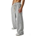 thumbnail image 1 of BXSRUTA Men's Loose Fit Sweatpants With Pockets Casual Drawstring Wide Leg Pants Breathable Lightweight Athletic Joggers for Lounge Gym, 1 of 5