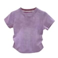 thumbnail image 1 of BXSRUTA Toddler & Big Girls Summer Tops Sleeveless Short Sleeve T-Shirts Soft Casual Kids Tees 1 Pack Multiple Sizes, 1 of 4