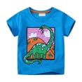 thumbnail image 1 of BXSRUTA Toddler Boys 2T-7T Dinosaur Print Short Sleeve T-Shirt Soft Cotton Blend, 1 of 7