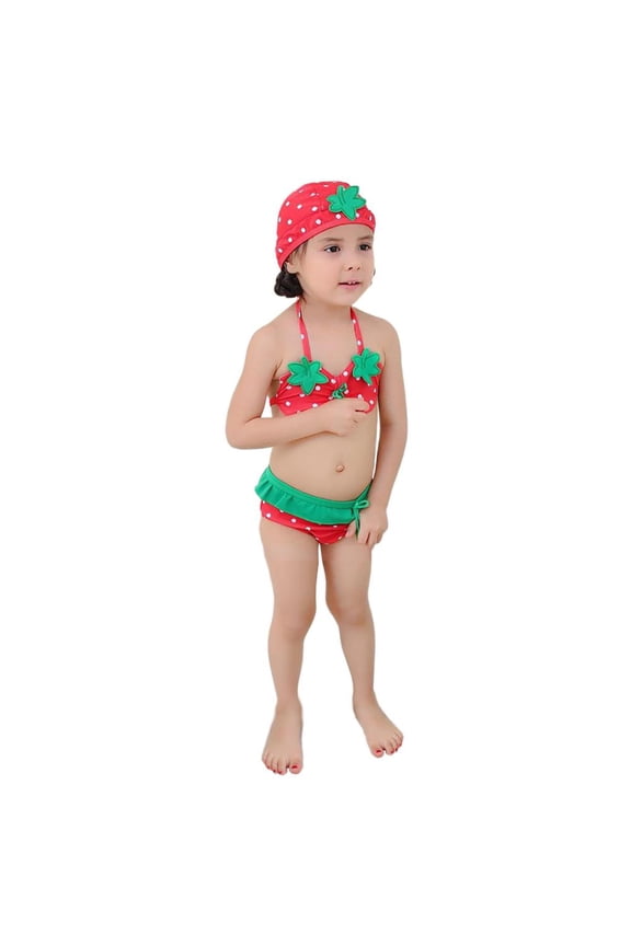 Toddler Girls 1-5 Years Pineapple Print Two Piece Swimsuit Cute Split Bathing Suit for Beach Pool Vacation Summer Swimwear Set