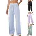 thumbnail image 1 of BXSRUTA Women's High Waisted Yoga Jogger Pants with Pockets, Stretch Elastic Waist Casual Lounge, 1 of 8