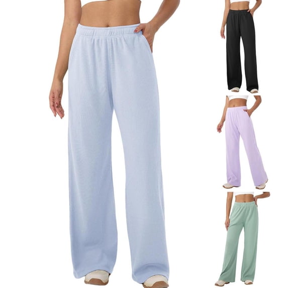 BXSRUTA Women's High Waisted Yoga Jogger Pants with Pockets, Stretch Elastic Waist Casual Lounge