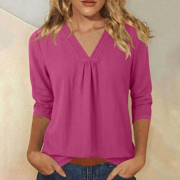 BXSRUTA Women's Plus Size Long Sleeve V-Neck Mesh Splicing Blouse Casual Top