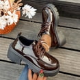 thumbnail image 1 of BXSRUTA Women's Plus Size Thick Soled Low Heel Loafers Comfortable Lace Up Versatile Everyday Casual Spring Summer Shoes, 1 of 8