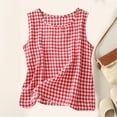 thumbnail image 1 of BXSRUTA Women's Sleeveless Grid Tank Top Casual Summer Top Soft Comfortable Blouse, 1 of 6