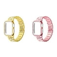 thumbnail image 1 of BXUXOHS (1/2Pack)  Bling Solid Stainless Steel Band for Apple Watch Bands and Case 38mm 40mm 41mm 44mm 45mm 42mm for Women, Link Metal Band with 
Cover Bumper for iWatch Series 8 7 SE 6 5 4 3 2 1, 1 of 15