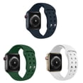 thumbnail image 1 of BXUXOHS 1/3Pack Silicone Sport Band Compatible with Apple Watch Bands 45mm 44mm 40mm 38mm 49mm 42mm 41mm Women Men Adjustable Breathable Silicone Wristbands for iWatch Series Ultra 9 8 7 SE 6 5 4 3 2, 1 of 13