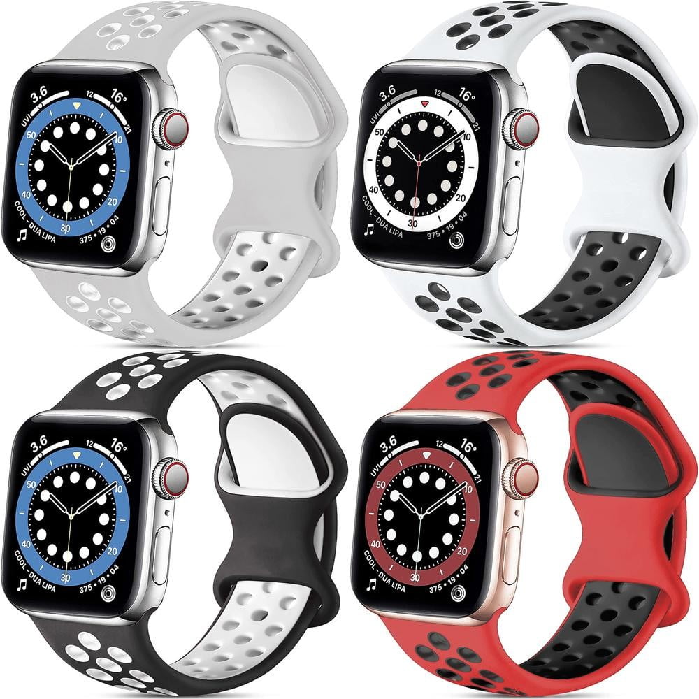 BXUXOHS 1-4Pack Nike Silicone Sport Band for Apple Watch Bnads