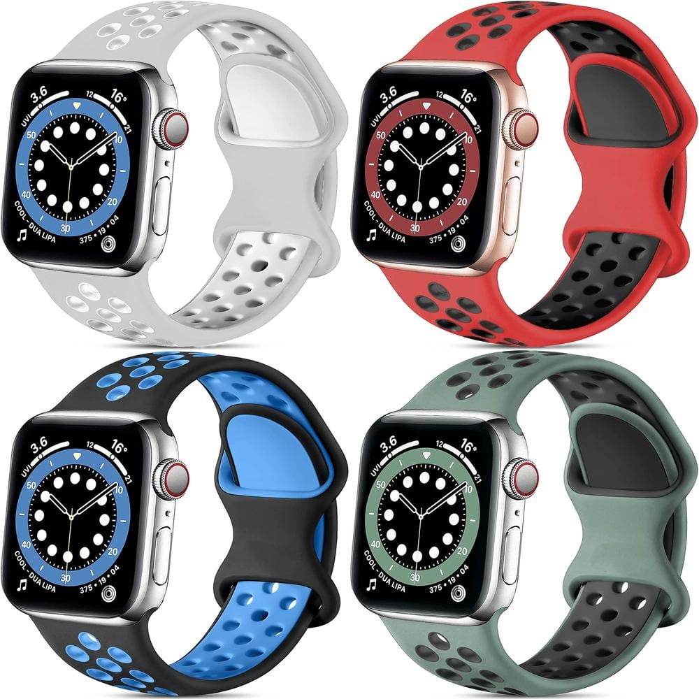 BXUXOHS 1-4Pack Nike Silicone Sport Band for Apple Watch Bnads