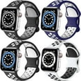 thumbnail image 1 of BXUXOHS 1-4Pack Nike Silicone Sport Band for Apple Watch Bnads 44mm 45mm 49mm 38mm 40mm 42mm 41mm Women Men Elastic Adjustable Breathable Wristbands Replacement for iWatch Series Ultra 8 7 SE6 5 4 3 2, 1 of 9