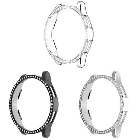 BXUXOHS (1Pack/3Pack) 20mm Bling Watch Cover for Samsung Watch 4 Case 40mm 44mm Women Diamond Shockproof Hard PC Full Shell Protector Protective Bumper for Samsung Watch 4 classic 46mm 44mm