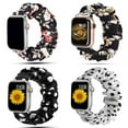 thumbnail image 1 of BXUXOHS (1Pack/4Pack) Women Scrunchie Band for Apple Watch Bands for 38mm 40mm 41mm 42mm 44mm 45mm 49mm Printed Solo Loop Wristbands Nylon Bands Accessories for iWatch Series 8 7 SE 6 5 4 3 2 1 Nike, 1 of 14