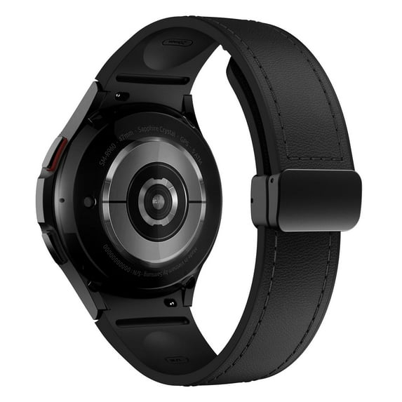BXUXOHS 20mm Leather Band Compatible with Samsung Galaxy Watch 6 5 4 44mm 40mm, 6 Classic 47/43mm, 5 Pro 45mm, 4 Classic 46/42mm, No Gap 20mm Band with Magnetic Buckle for Women Men