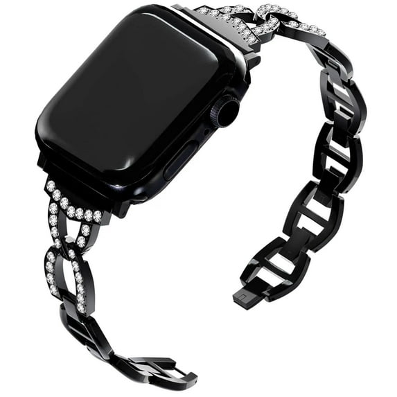 BXUXOHS Compatible with Apple Watch Band 41mm 40mm 38mm 49mm 45mm 44mm 42mm Women Shiny Bling Metal Stainless Steel Wristbands Slim Diamonds Stylish Strap for iWatch Series 9 8 7 6 5 4 3 2 1 SE Ultra