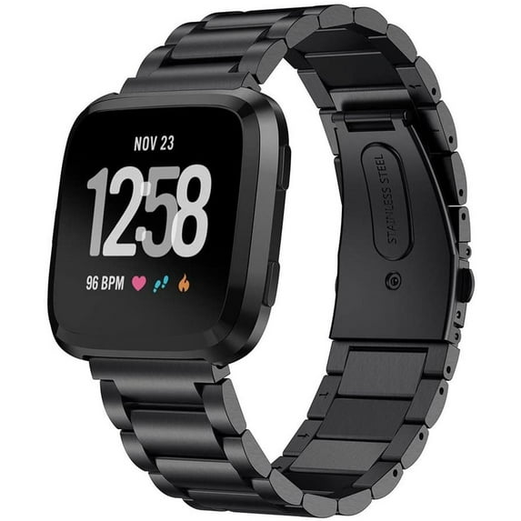 BXUXOHS Metal Band Compatible with Fitbit Versa 2, Versa, Versa Lite Edition,Stainless Steel Strap Replacement Business Bracelet Compatible with Fitbit Versa Smartwatch