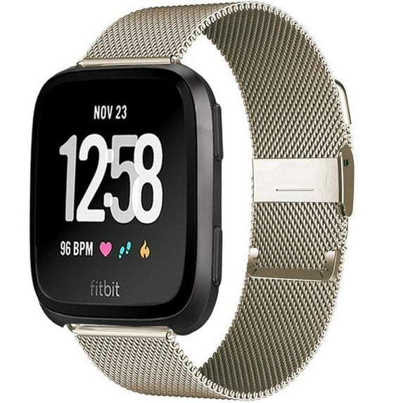 BXUXOHS Metal Bands Compatible with Fitbit Versa/Versa Lite SE/Versa 2 Band for Women Men, Adjustable Stainless Steel Replacement Wristbands for Fitbit Versa Smart Watch