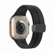 BXUXOHS Silicone Sport Magnetic Band Compatible for Apple Watch Bands iWatch Bands 49mm 45mm 44mm 42mm 41mm 40mm 38mm, Magnet Clasp Strap for Apple Watch Series 9 8 7 SE 6 5 4 3 Ultra 2