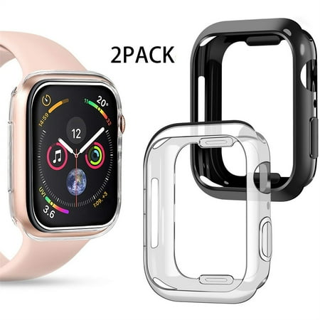 ALMNVO 2 Pack Case for Apple Watch Case Series 7 45mm 41mm 44mm 40mm 42mm 38mm Accessories Soft Plated TPU Bumper Protector Cover iWatch 3 4 5 6 SE 2