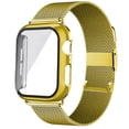 thumbnail image 1 of ALMNVO Milanese Loop and Hard Case Cover Compatible with Apple Watch Bands Case 41mm 40mm 38mm 45mm 44mm 42mm, Stainless Steel Metal Band With Tempered Glass Bumper for iWatch Series 9 8 7 SE 6 5 4 3, 1 of 11