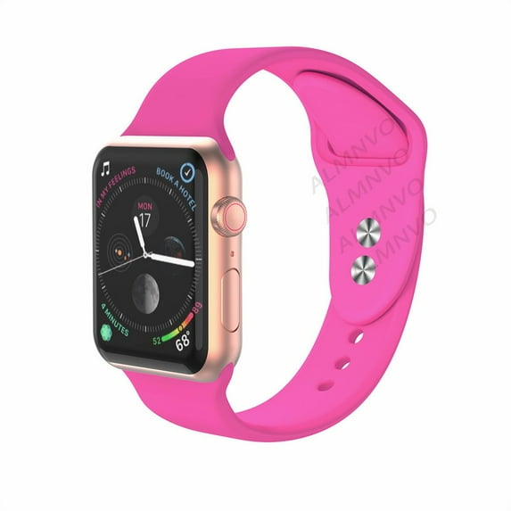 ALMNVO Silicone Sport Strap for Watch Band Series 7 41 mm 45 mm SE 6 5 40 mm 44 mm 38mm 42mm for Watch Series 4 3 2 1 Rubber Belt Accessories Wristbands Bracelet