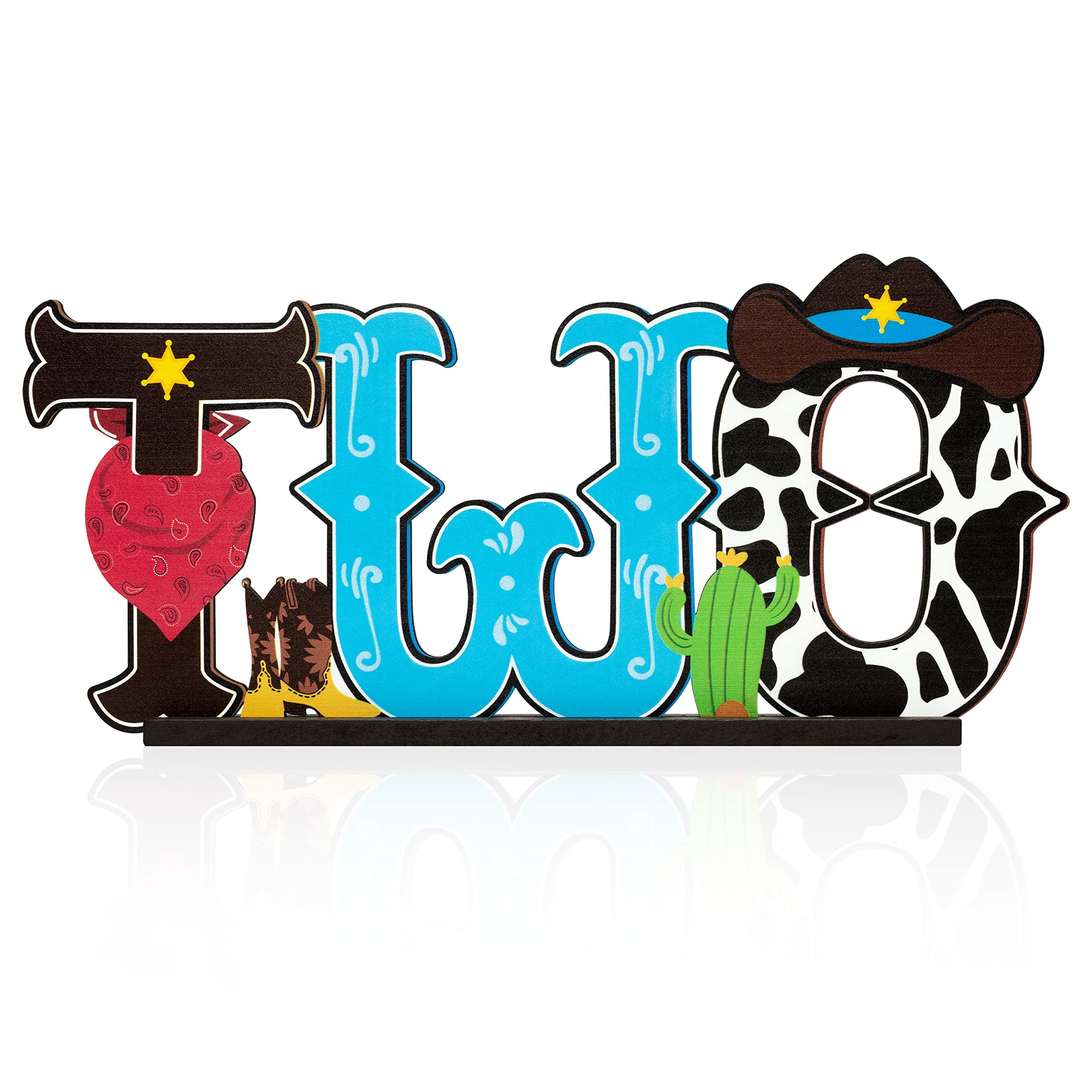 BXawi Western Cowboy TWO Letter Sign Wooden Table Centerpieces Wild ...