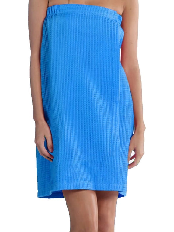 BY LORA Women's Bath Wrap Women's Bath Shower Dress with Adjustable Closure Lightweight Waffle Knee Length Body Wraps for Beach Spa Gym Bath Pool S-XXXL