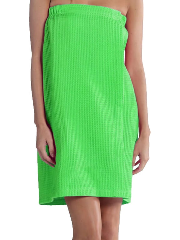 BY LORA Women's Bath Wrap Women's Bath Shower Dress with Adjustable Closure Lightweight Waffle Knee Length Body Wraps for Beach Spa Gym Bath Pool S-XXXL