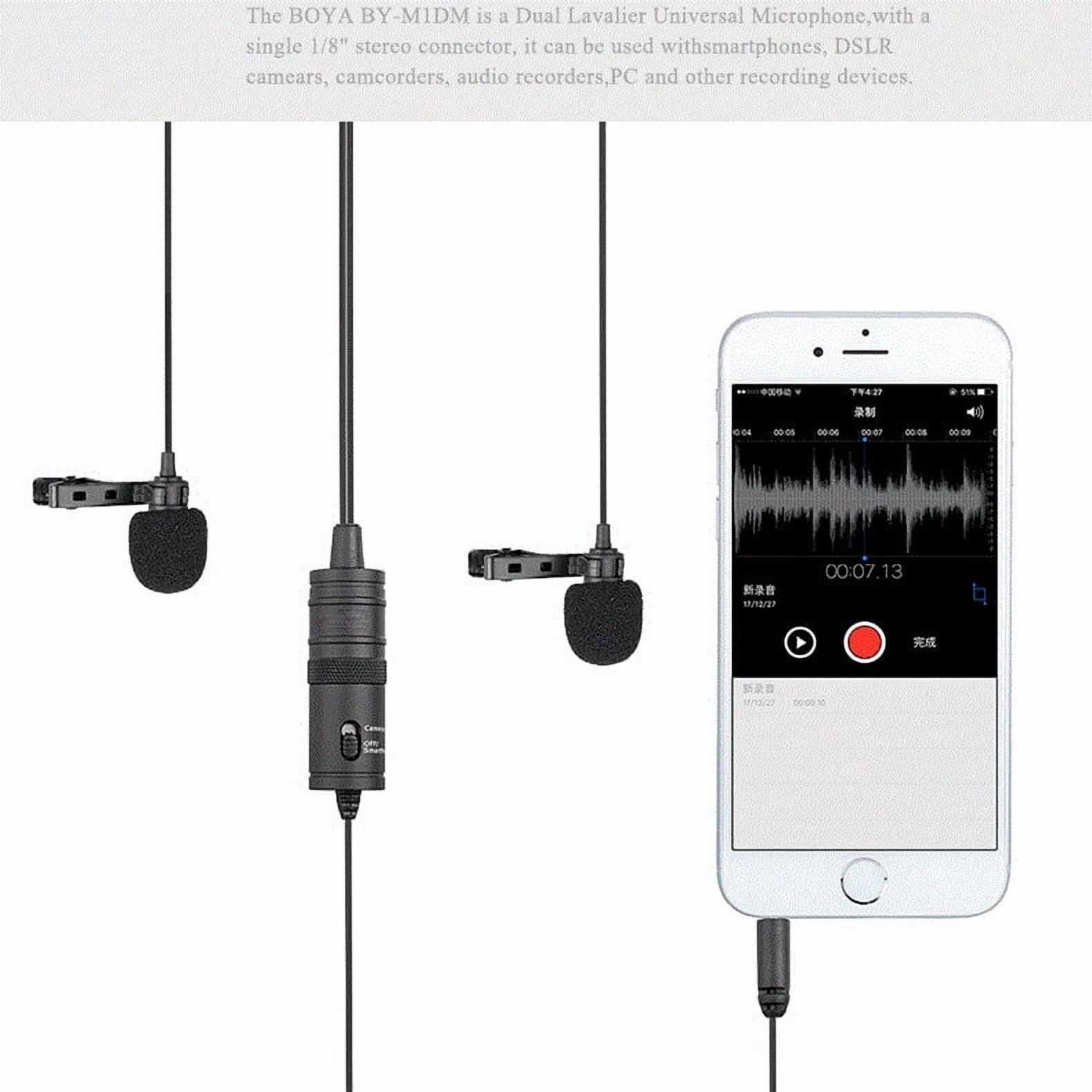 BY-M1DM Microphone Kit Dual Omni-directional Lavalier Microphone for Android Smartphone