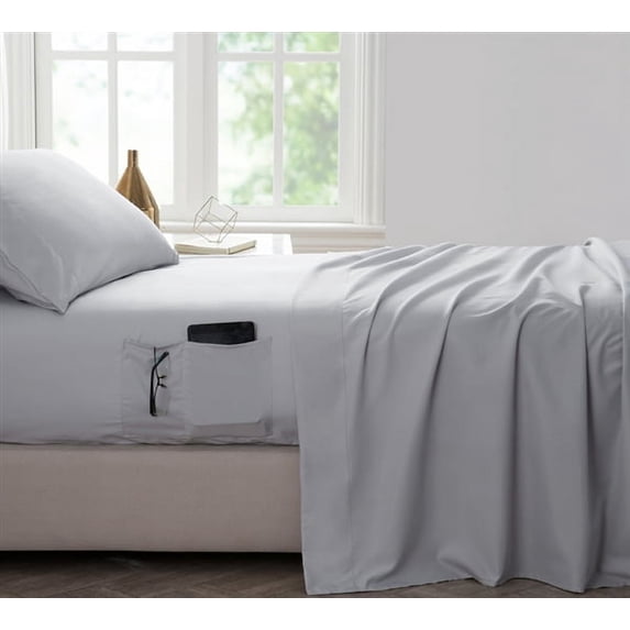 BYB Bedside Pocket Sheet Set - Supersoft Glacier Gray
